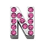 3/4" (18mm) Pink Letter Sliding Charms N 3/4 (18mm)