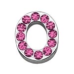 3/4" (18mm) Pink Letter Sliding Charms O 3/4 (18mm)