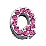 3/4" (18mm) Pink Letter Sliding Charms Q 3/4 (18mm)