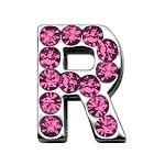 3/4" (18mm) Pink Letter Sliding Charms R 3/4 (18mm)