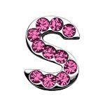3/4" (18mm) Pink Letter Sliding Charms S 3/4 (18mm)
