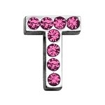 3/4" (18mm) Pink Letter Sliding Charms T 3/4 (18mm)