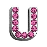 3/4" (18mm) Pink Letter Sliding Charms U 3/4 (18mm)