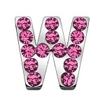 3/4" (18mm) Pink Letter Sliding Charms W 3/4 (18mm)