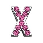 3/4" (18mm) Pink Letter Sliding Charms X 3/4 (18mm)