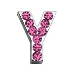 3/4" (18mm) Pink Letter Sliding Charms Y 3/4 (18mm)
