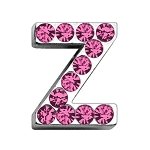 3/4" (18mm) Pink Letter Sliding Charms Z 3/4 (18mm)