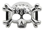 3/4" (18mm) Slider Skull Charm  Clear 3/4'' (18mm)