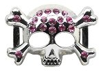 3/4" (18mm) Slider Skull Charm  Pink 3/4'' (18mm)