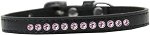 Bright Pink Crystal Size 10 Black Puppy Collar