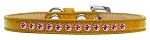 Bright Pink Crystal Size 10 Gold Puppy Ice Cream Collar