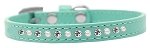 Pearl and Clear Crystal Size 10 Aqua Puppy Collar