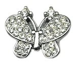 3/8" Slider Butterfly Charm Clear 3/8"