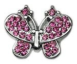 3/8" Slider Butterfly Charm Pink 3/8"