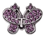3/8" Slider Butterfly Charm Purple 3/8"