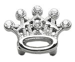 3/8" Slider Crystal Crown Charm Clear 3/8"