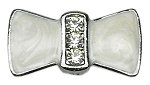 3/8" Enamel Bow Charm White 3/8" (10mm)