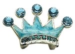 3/8" Slider Enamel Crown Charm Turquoise 3/8"