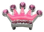 3/8" Slider Enamel Crown Charm Pink 3/8"