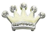3/8" Slider Enamel Crown Charm White 3/8"