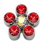 3/8" Slider Flower Charm Red 3/8