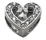 3/8" Slider Scripty Heart Charm Clear 3/8"