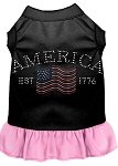 Classic America Rhinestone Dress Black with Light Pink Lg (14)