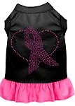 Pink Ribbon Rhinestone Dress Black with Bright Pink Med (12)