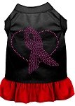 Pink Ribbon Rhinestone Dress Black with Red Lg (14)