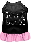 Rhinestone All About me Dress Black with Light Pink Lg (14)