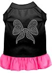 Rhinestone Bow Dress Black with Bright Pink Med (12)