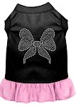 Rhinestone Bow Dresses Black with Light Pink Lg (14)