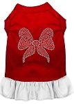 Rhinestone Bow Dress Red with White Lg (14)