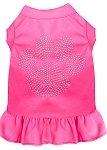 Rhinestone Clear Paw Dress Bright Pink 4X (22)