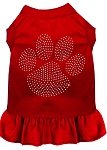 Rhinestone Clear Paw Dress Red 4X (22)