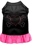 Rhinestone Heart and crossbones Dress Black with Bright Pink Med (12)