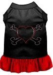 Rhinestone Heart and crossbones Dress Black with Red Lg (14)
