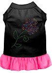 Rhinestone Multi Flower Dress Black with Bright Pink Med (12)