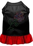 Rhinestone Multi Flower Dress Black with Red Lg (14)