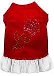 Rhinestone Multi Flower Dress Red with White Lg (14)