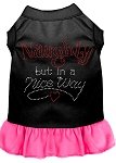 Rhinestone Naughty but in a nice way Dress Black with Bright Pink Med (12)