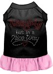 Rhinestone Naughty but in a nice way Dress Black with Light Pink Lg (14)