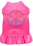 Rhinestone Rainbow Peace Dress Bright Pink 4X (22)