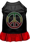 Rhinestone Rasta Peace Dress Black with Red Lg (14)