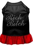 Rhinestone Rich Bitch Dress Black with Red Lg (14)