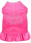 Rhinestone Rich Bitch Dress Bright Pink 4X (22)