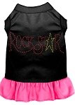 Rhinestone RockStar Dress Black with Bright Pink Med (12)