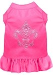 Silver Fleur de Lis Rhinestone Dress Bright Pink 4X (22)