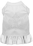 Silver Fleur de Lis Rhinestone Dress White 4X (22)