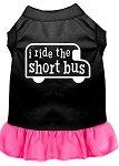 I ride the short bus Screen Print Dress Black with Bright Pink Med (12)